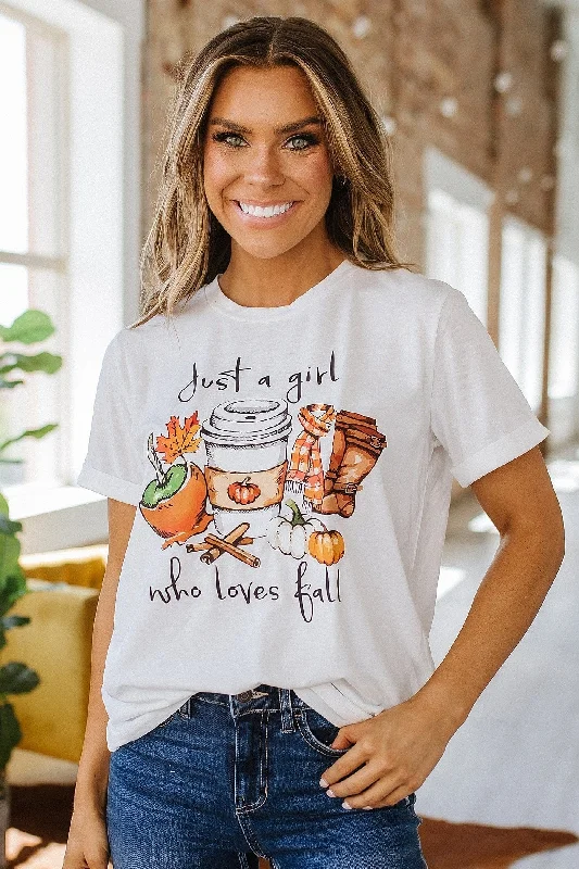 A Girl Who Loves Fall Graphic Tee | S-2XL