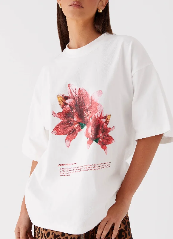 Born To Have Fun Oversized Graphic Tee - Tulip