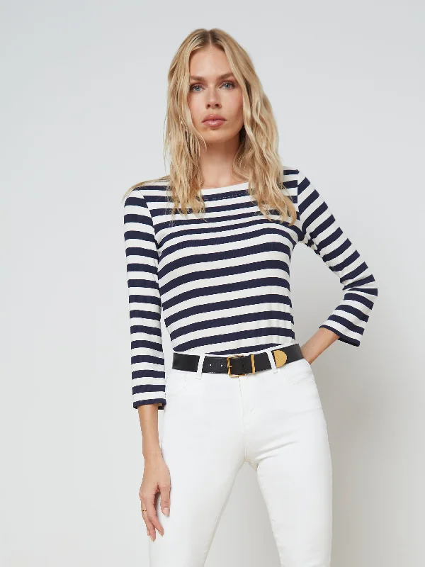 Lucille Striped Boatneck Top