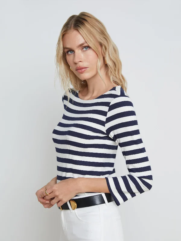 Lucille Striped Boatneck Top