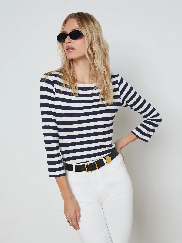 Lucille Striped Boatneck Top