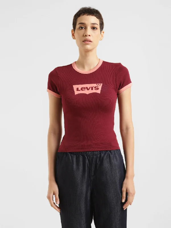 Women's Brand Logo Slim Fit T-shirt