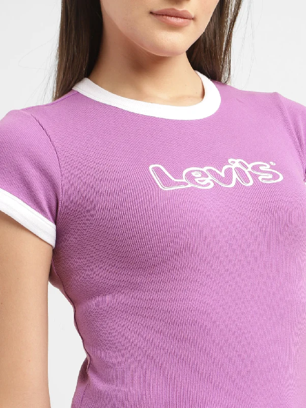 Women's Brand Logo Slim Fit T-shirt