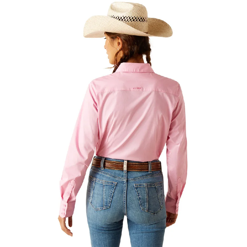 10048754 Ariat Women's Wrinkle Resist Team Kirby Long Sleeve Stretch Shirt - Prism Pink