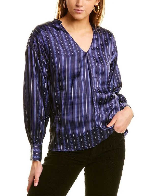 Garrie B Satin V-Neck Blouse