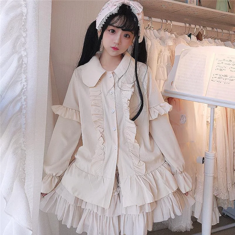 Harajuku Ruffles Long Sleeved Shirt