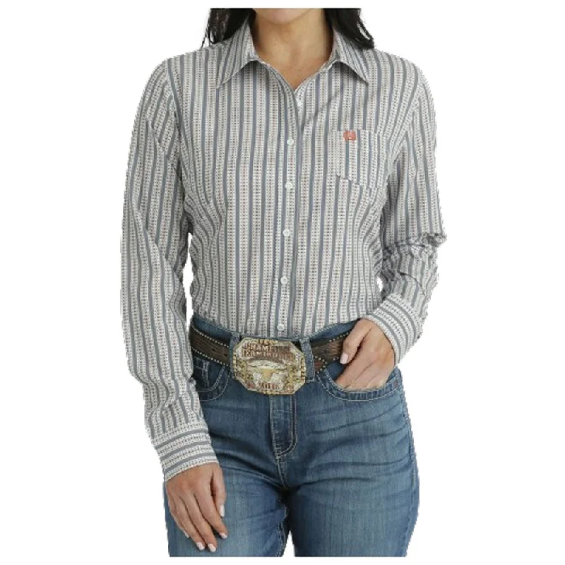 MSW9163021 Cinch Women's Long Sleeve ArenaFlex Button Shirt - Multicolor Stripe