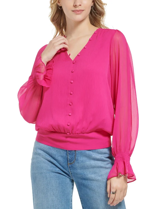 Womens Blouse Smocked