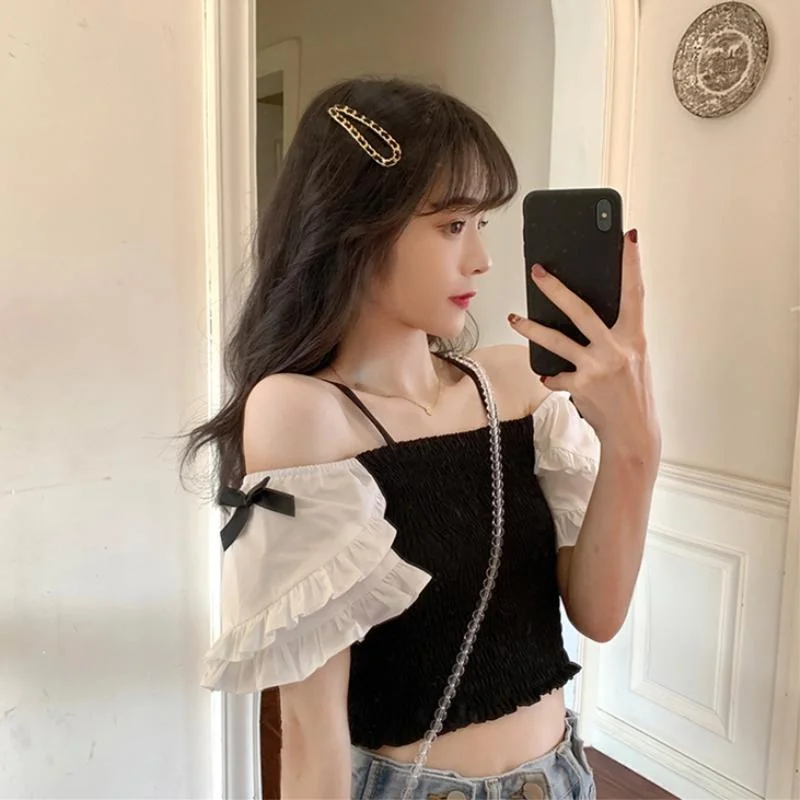 Women's Kawaii Off Shoulder Falbala Shirts