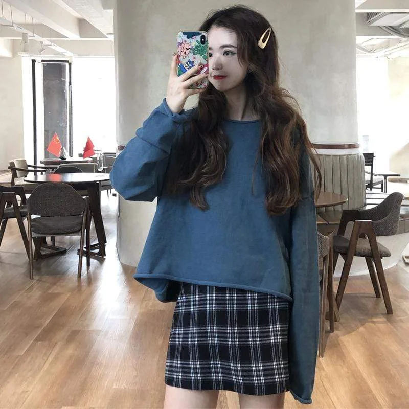 Women's Korean Fashion Long Sleeved Loose Shirts