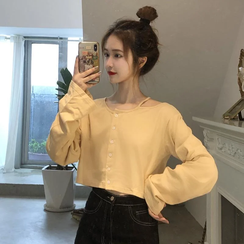 Women's Lovely Cutout Long Sleeved Shirts