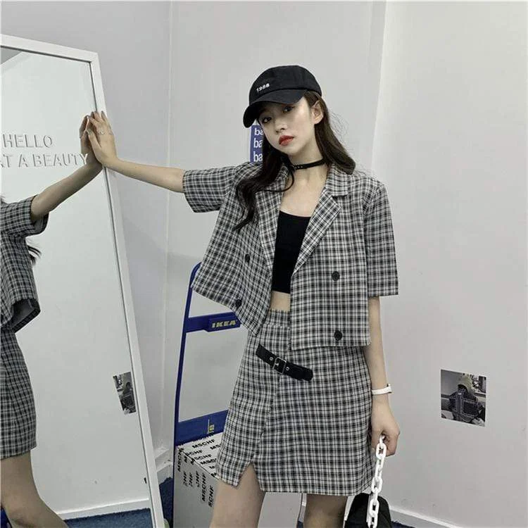 Women's Retro Plaid Turn-down Collar Shirts