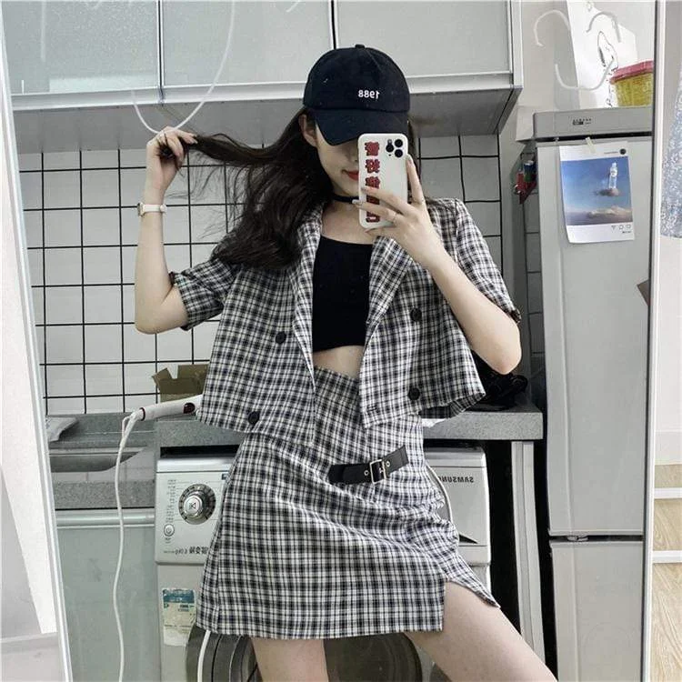 Women's Retro Plaid Turn-down Collar Shirts