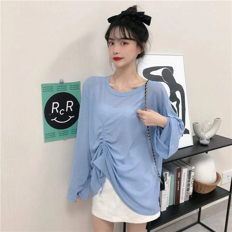 Women's Side Drawstring Loose Shirts