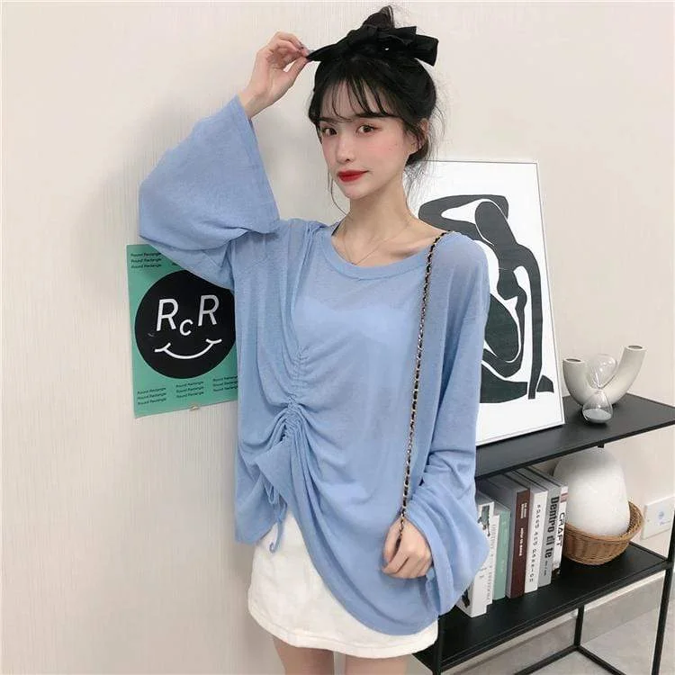 Women's Side Drawstring Loose Shirts