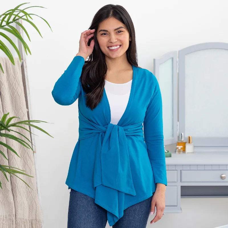 Bright Organic Drape Tie Cardigan