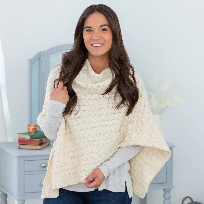 Irish Aran Wool Poncho