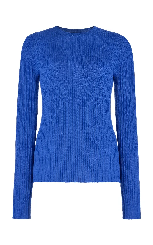 Browning Knit Sweater in Sapphire Cashmere Silk