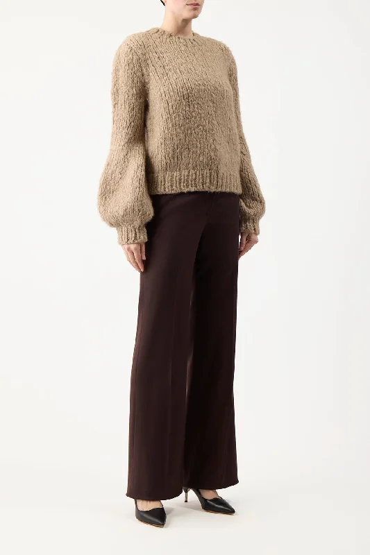 Clarissa Knit Sweater in Camel Welfat Cashmere