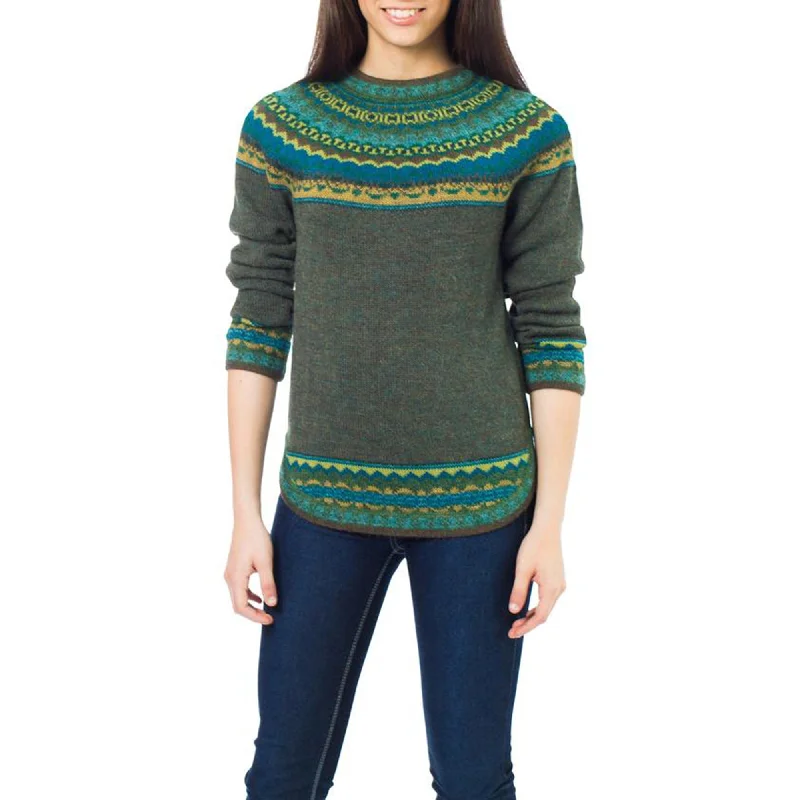 Inca Valley Green Alpaca Sweater