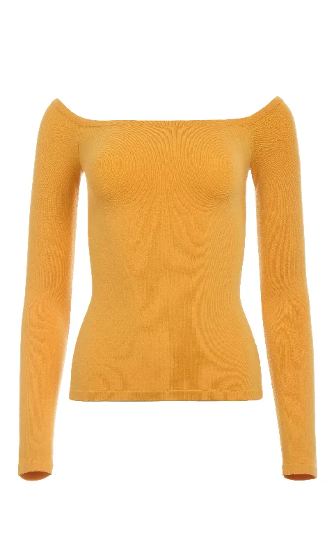 Josephina Knit Sweater in Yellow Merino Wool