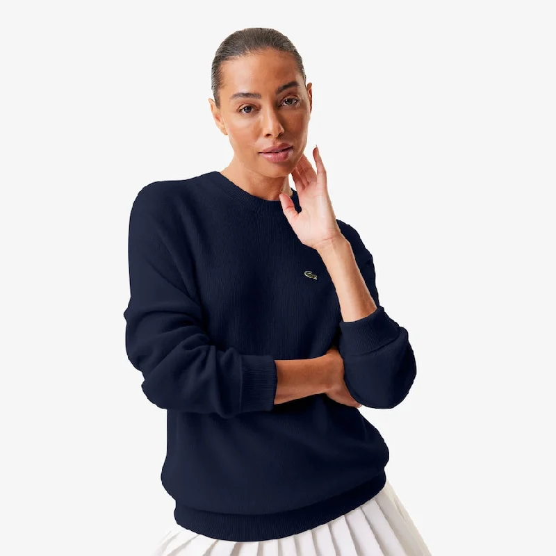 Women's Lacoste x Bandier Cashmere Sweater Navy Blue