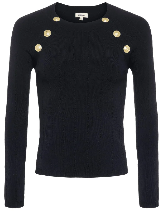 L'Agence Gretchen Long Sleeve Button Pullover