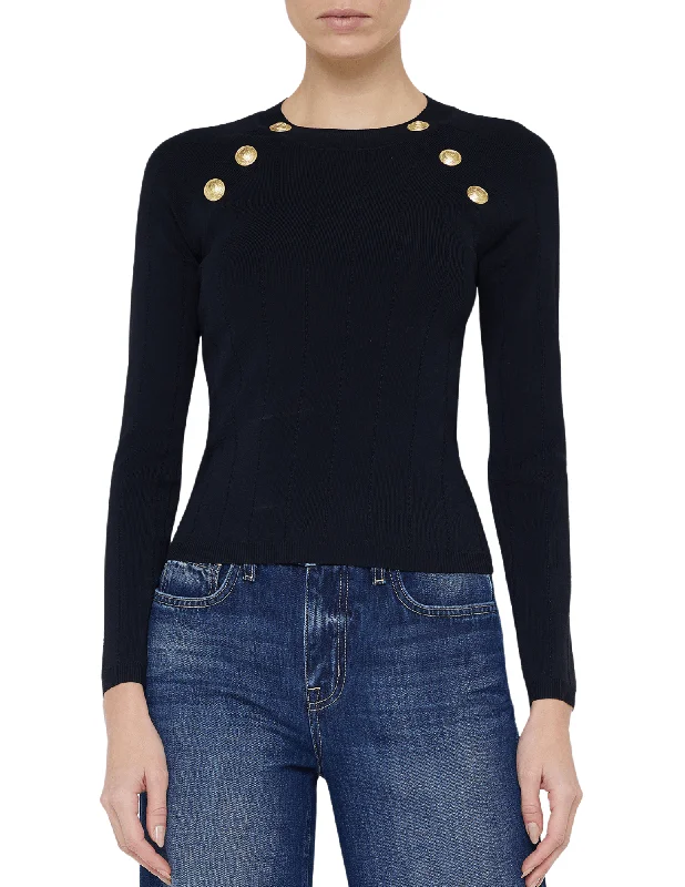 L'Agence Gretchen Long Sleeve Button Pullover