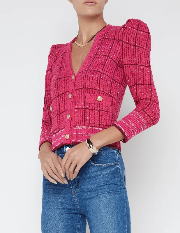 L'Agence Jenni Waffle Stitch Cardigan