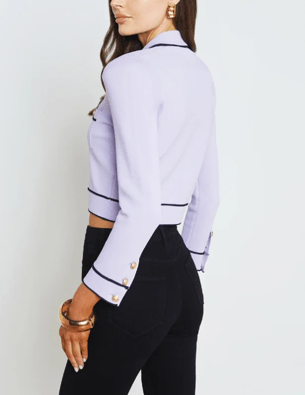 L'Agence Neo Contrast Trim Cropped Cardigan