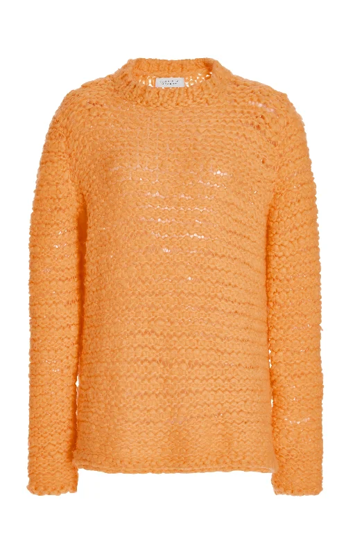 Larenzo Knit Sweater in Fluorescent Orange Welfat Cashmere