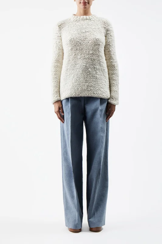 Larenzo Knit Sweater in Ivory Welfat Cashmere