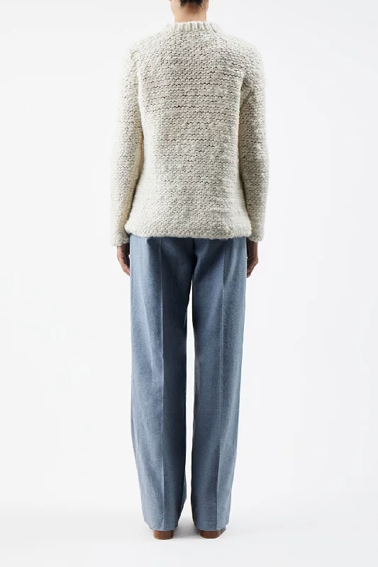 Larenzo Knit Sweater in Ivory Welfat Cashmere