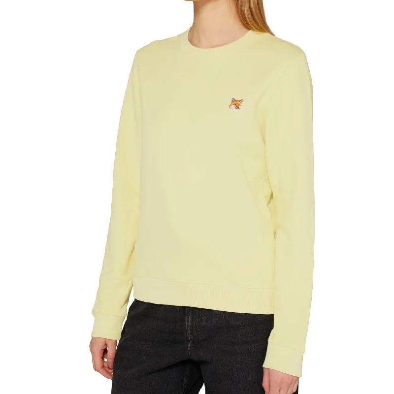 Women's Fox Head Patch Regular Sweatshirt Chalk Yellow