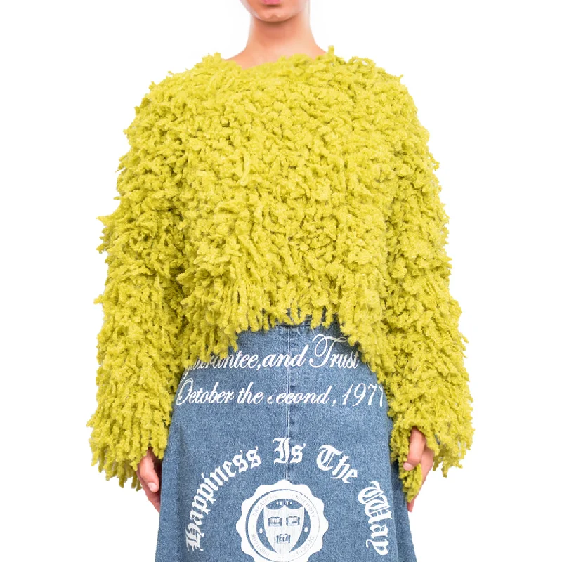 Sweater with ""Boucle Meta fur"" concept Yellow