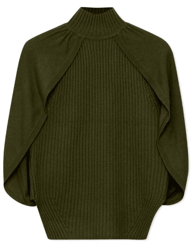 Simkhai Jeannie Knit Turtleneck Cape Top