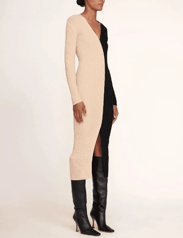 STAUD Shoko V-Neck Sweater Dress