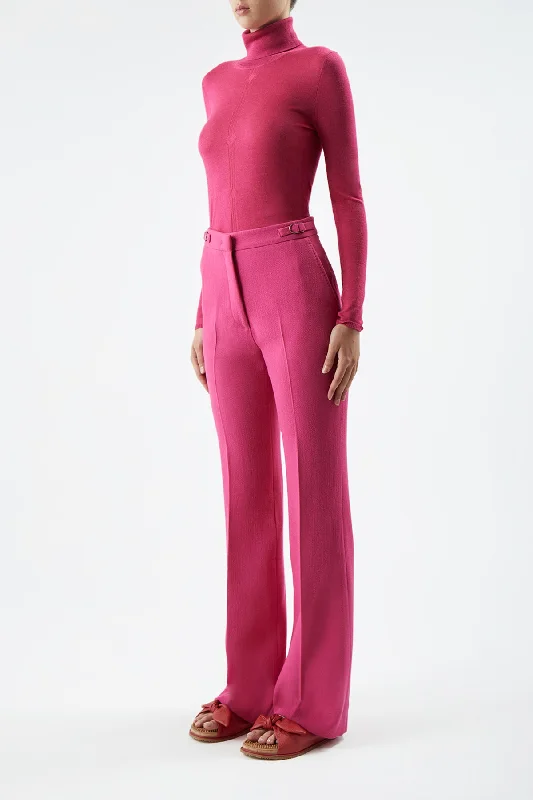 Steinem Knit Turtleneck in Fuchsia Cashmere Silk