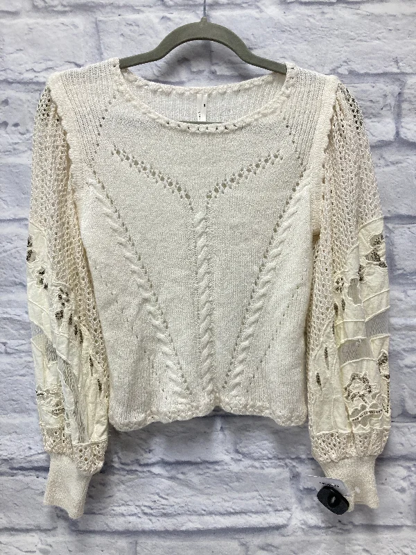 Sweater By Anthropologie In Cream, Size: Xxs