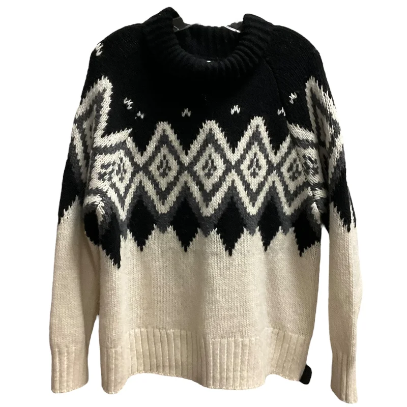 Sweater By Banana Republic In Black & Cream, Size: M