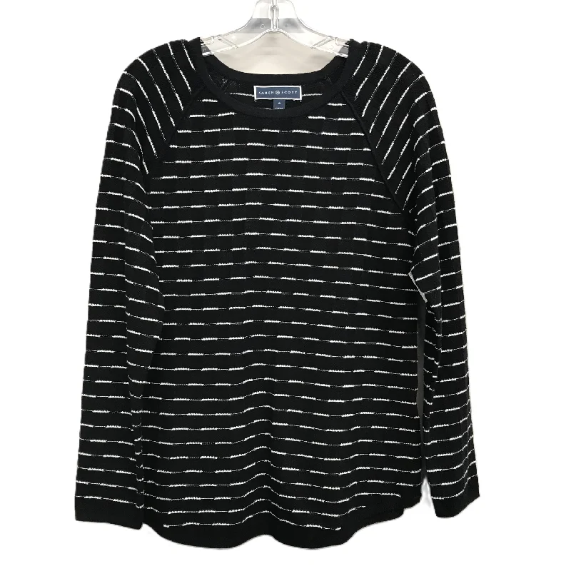 Sweater By Karen Scott In Black & White, Size: S