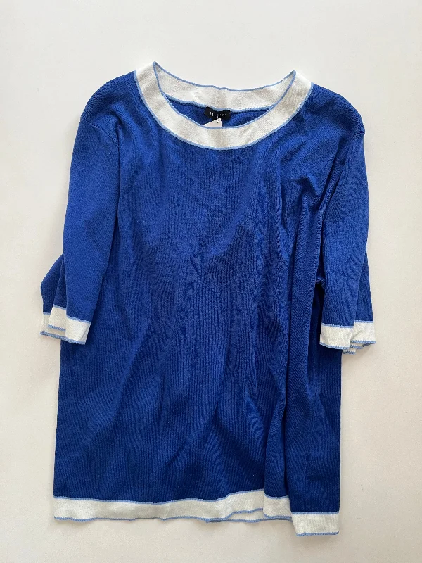 Sweater Short Sleeve By Talbots In Blue, Size: Xl