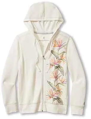 Tommy Bahama Women's Tobago Bay Across Paradise Full Zip Sweatshirt - Coconut