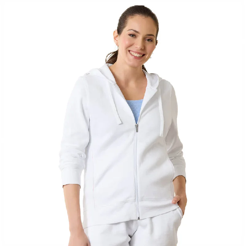 Tommy Bahama Women's Tobago Bay Full Zip Hoodie Sweatshirt - White