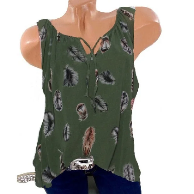 Green Sleeveless / 5XL