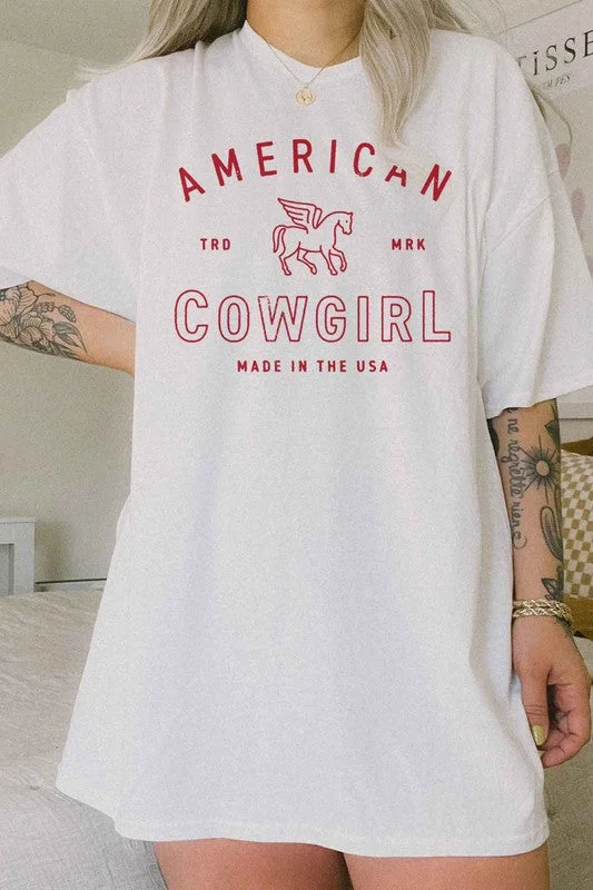 AMERICAN COWGIRL OVERSIZED TEE  T-SHIRT