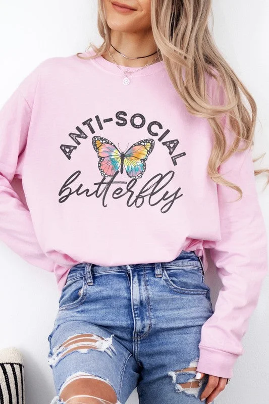 Anti-Social Butterfly Comfort Colors Long Sleeve