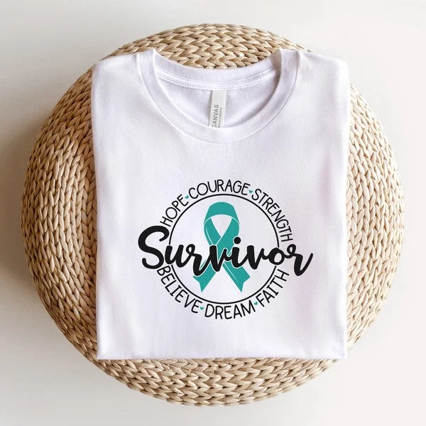 Breast Cancer Survivor Circle Words Tee