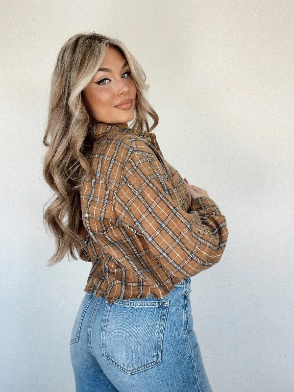 Camel By The Fire Plaid Top