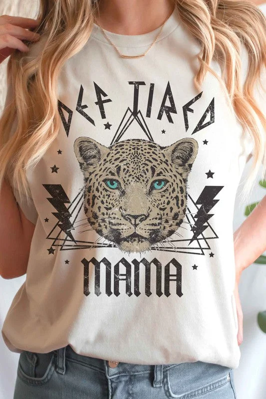 DEF TIRED MAMA LEOPARD GRAPHIC TEE